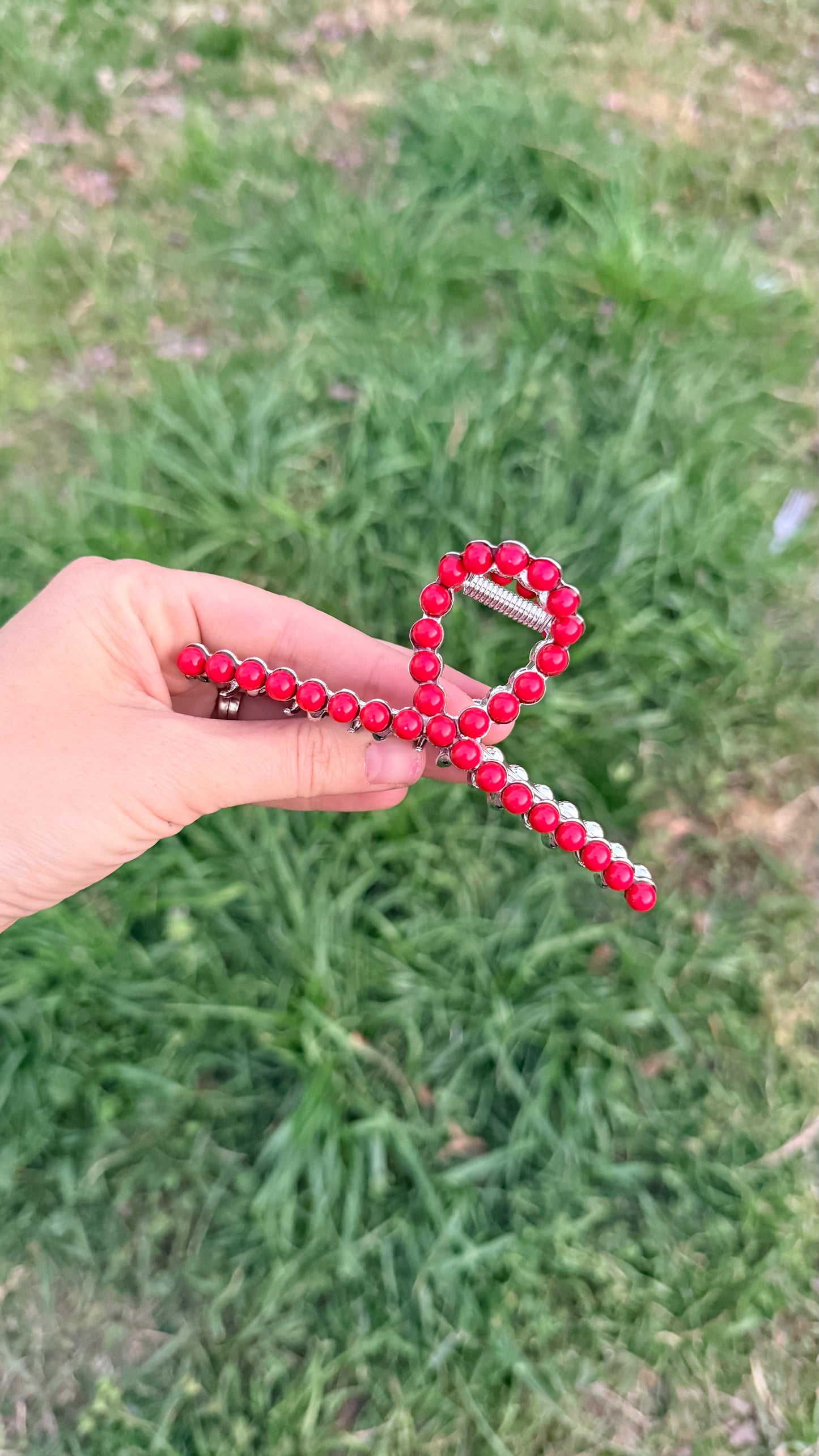 Red Metal Claw Clip
