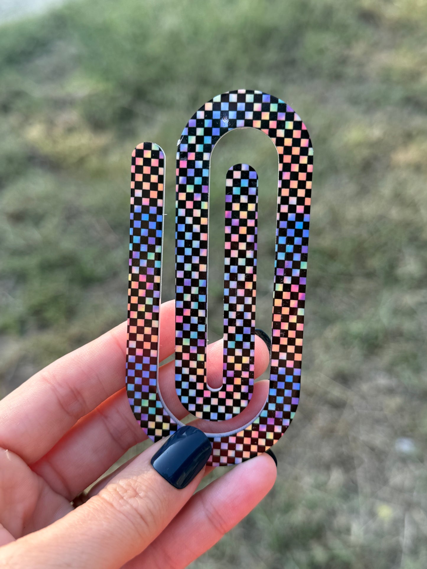 Oversized Paperclip - Colorful Checkered