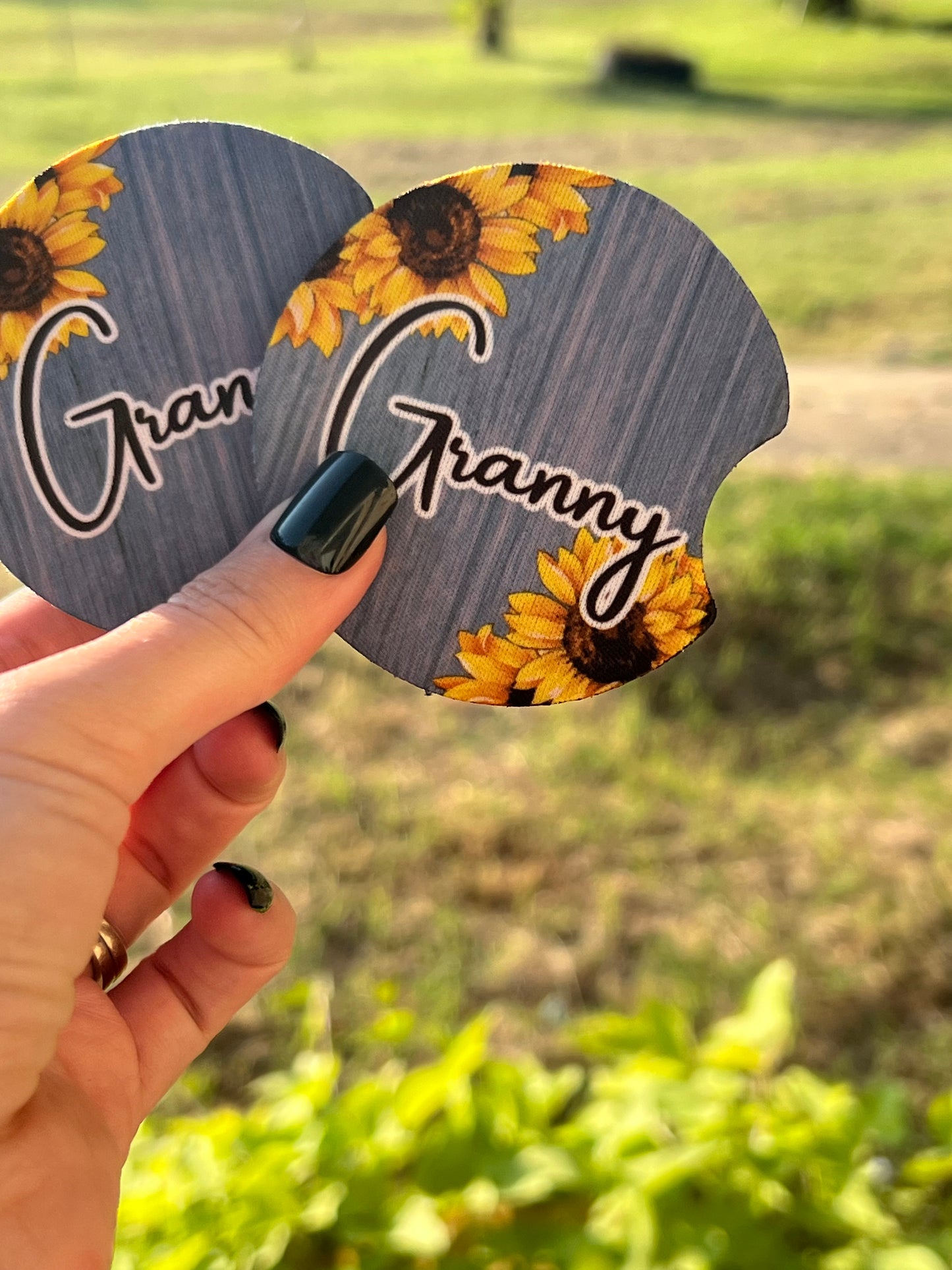 Sunflower Granny Car Coasters