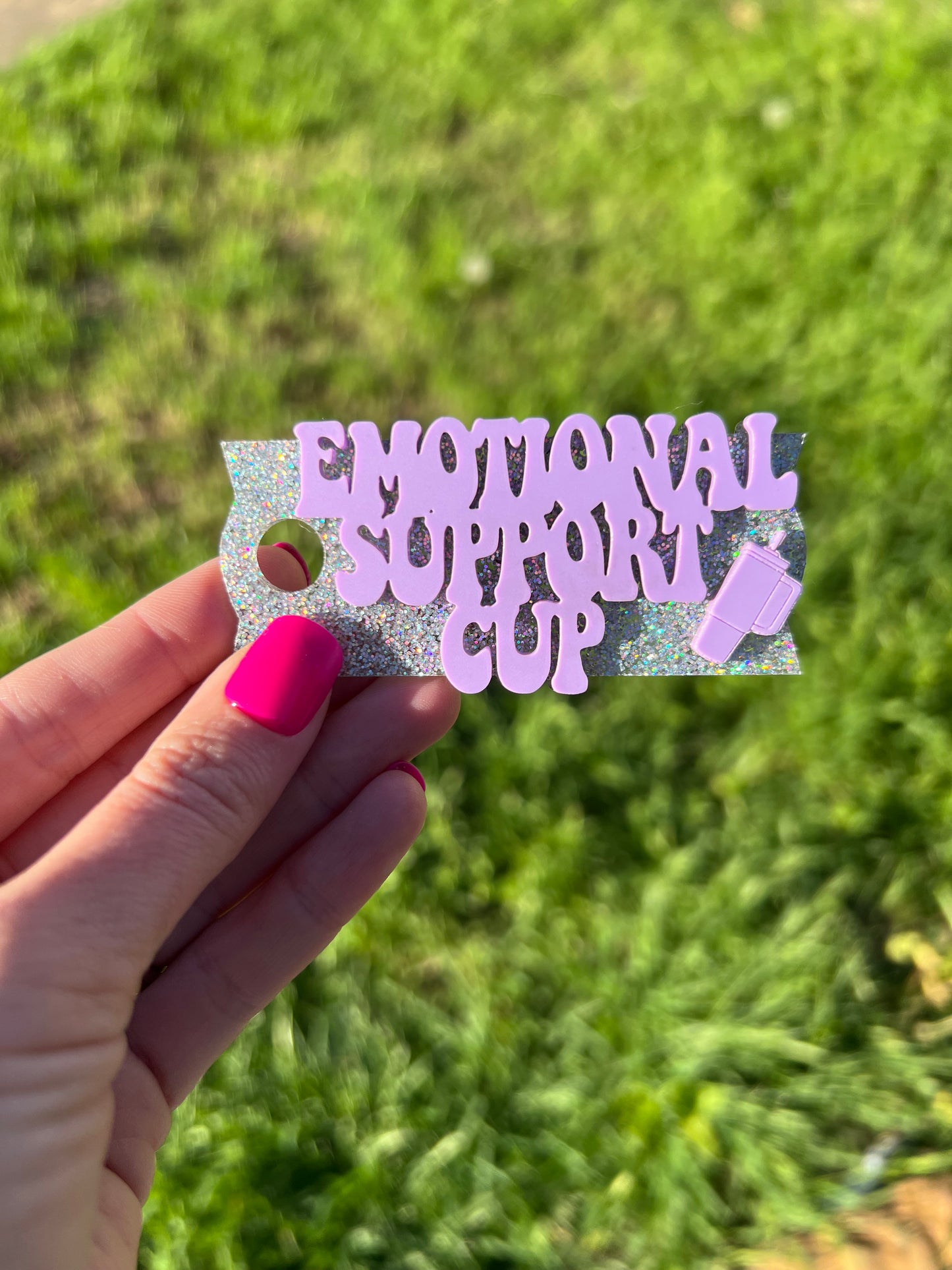 Emotional Support Cup - Purple - Tumbler Topper