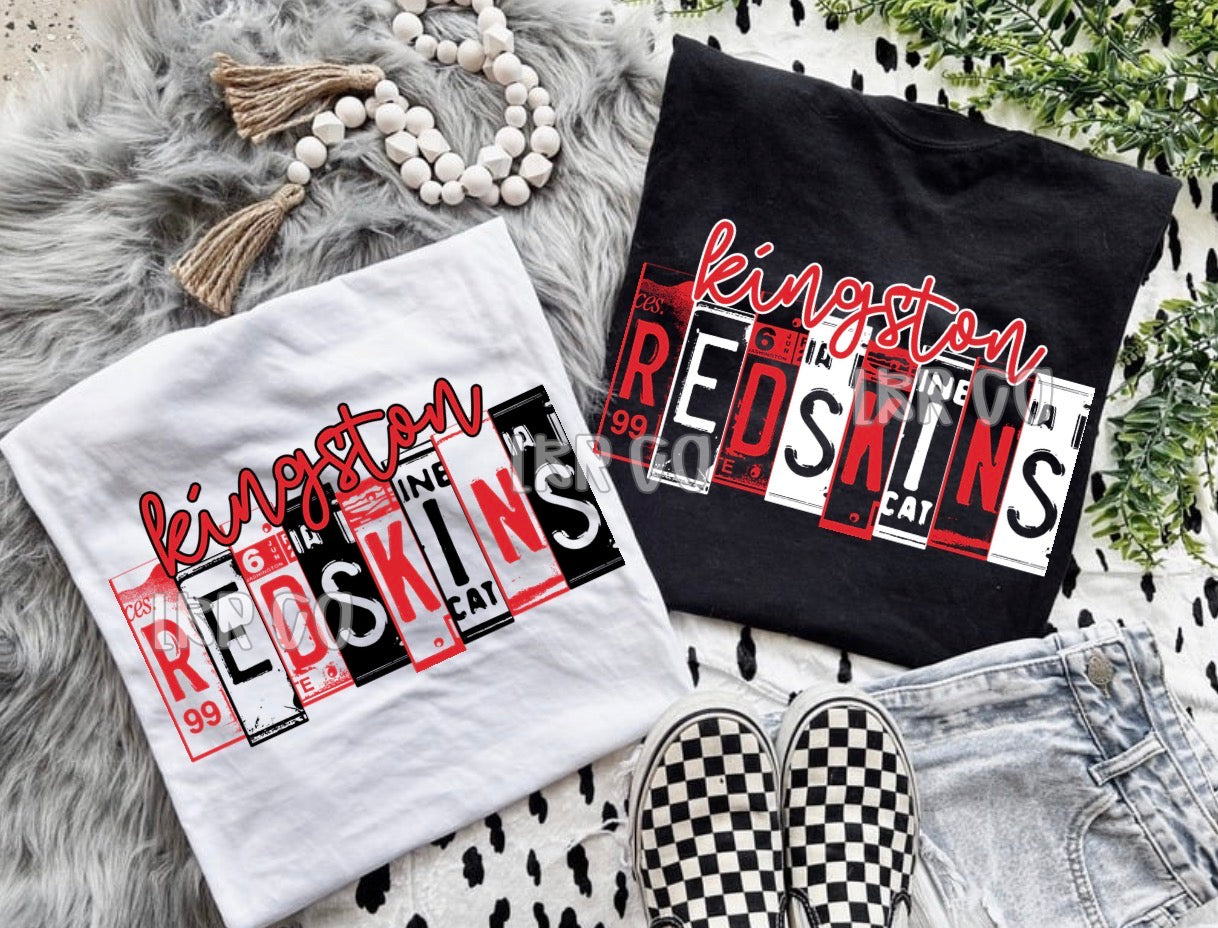 License Plate Kingston Redskins Tee