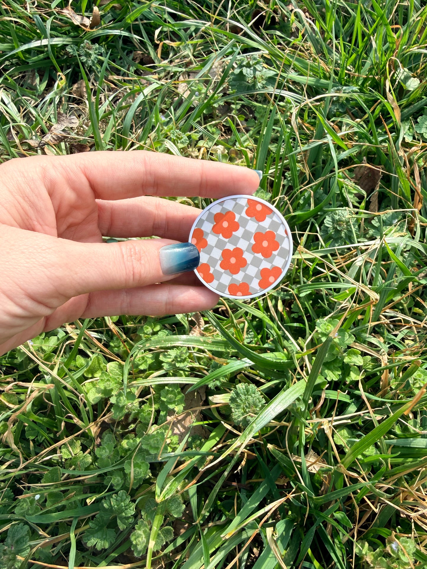Phone Grib - Checkered and Floral