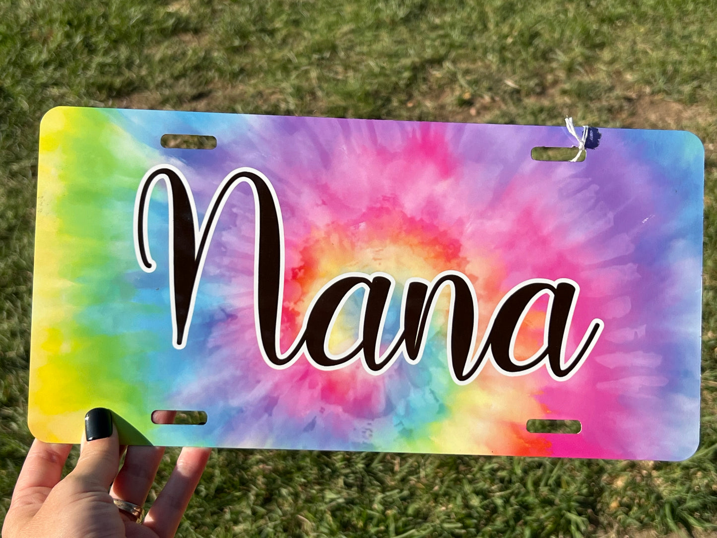 Nana Tie Dye License Plate