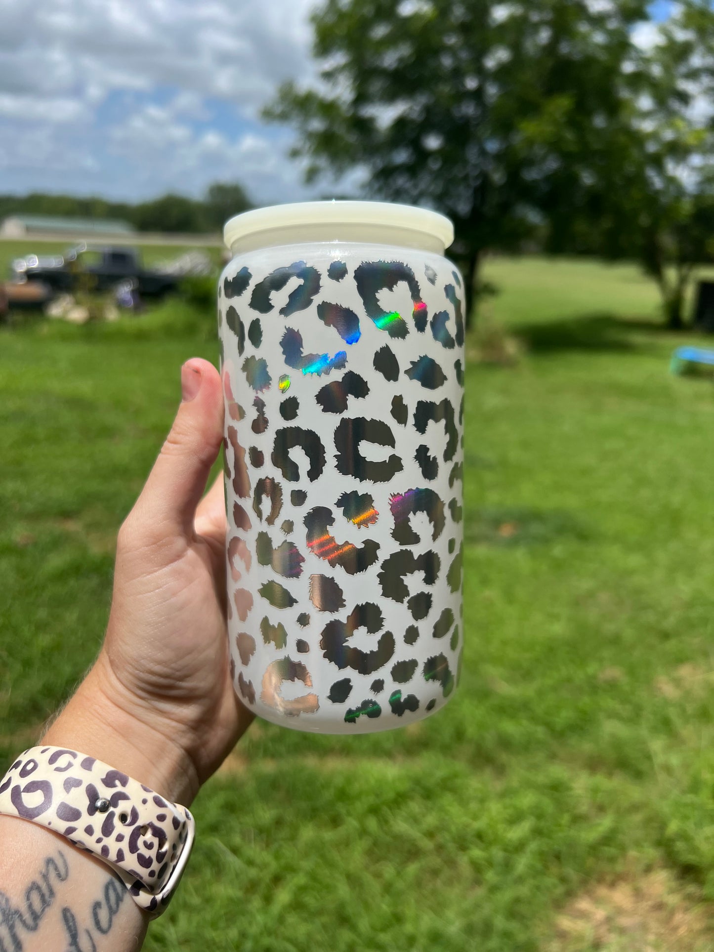 White Glass with Leopard