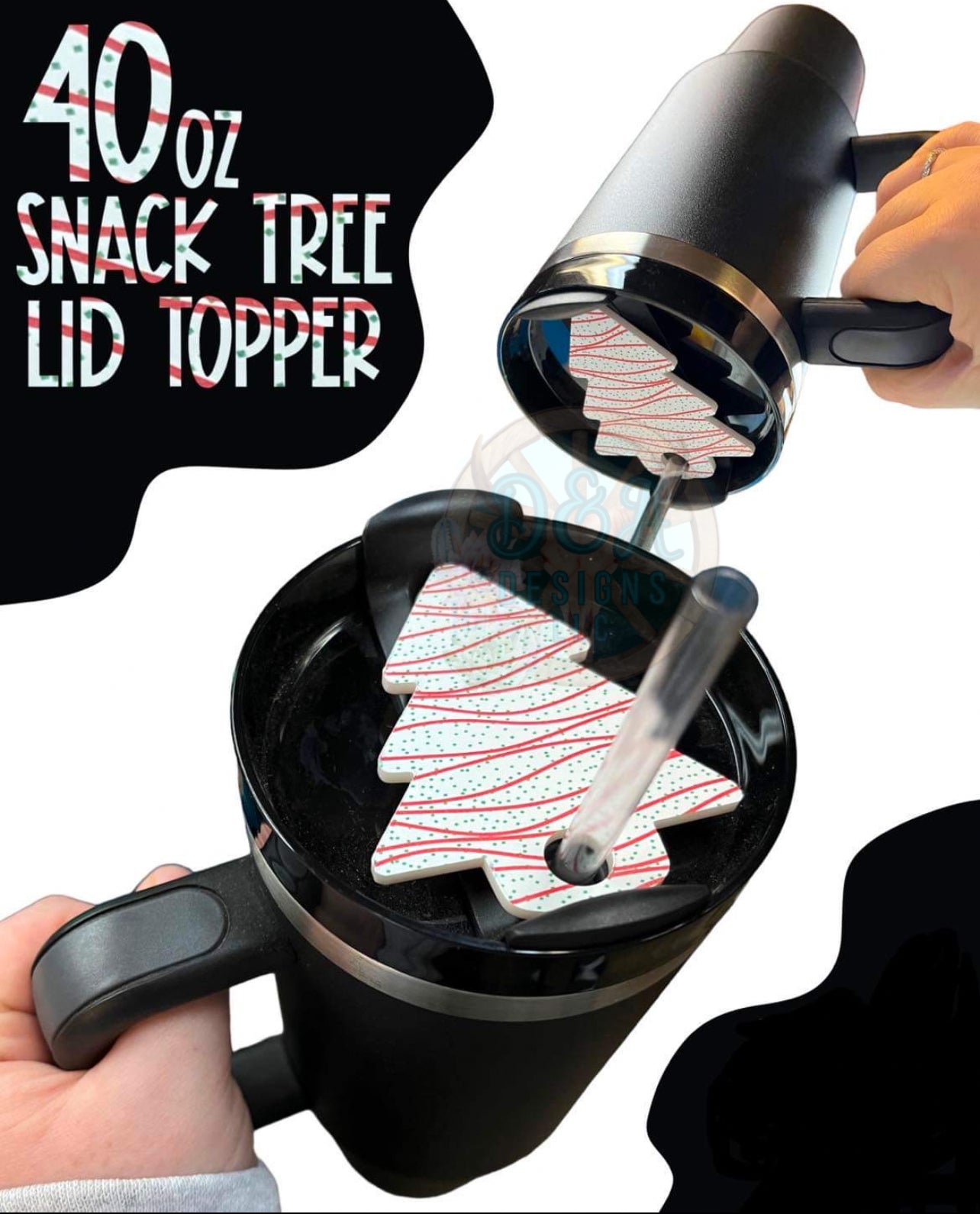 Christmas Tree 40oz Lid Topper