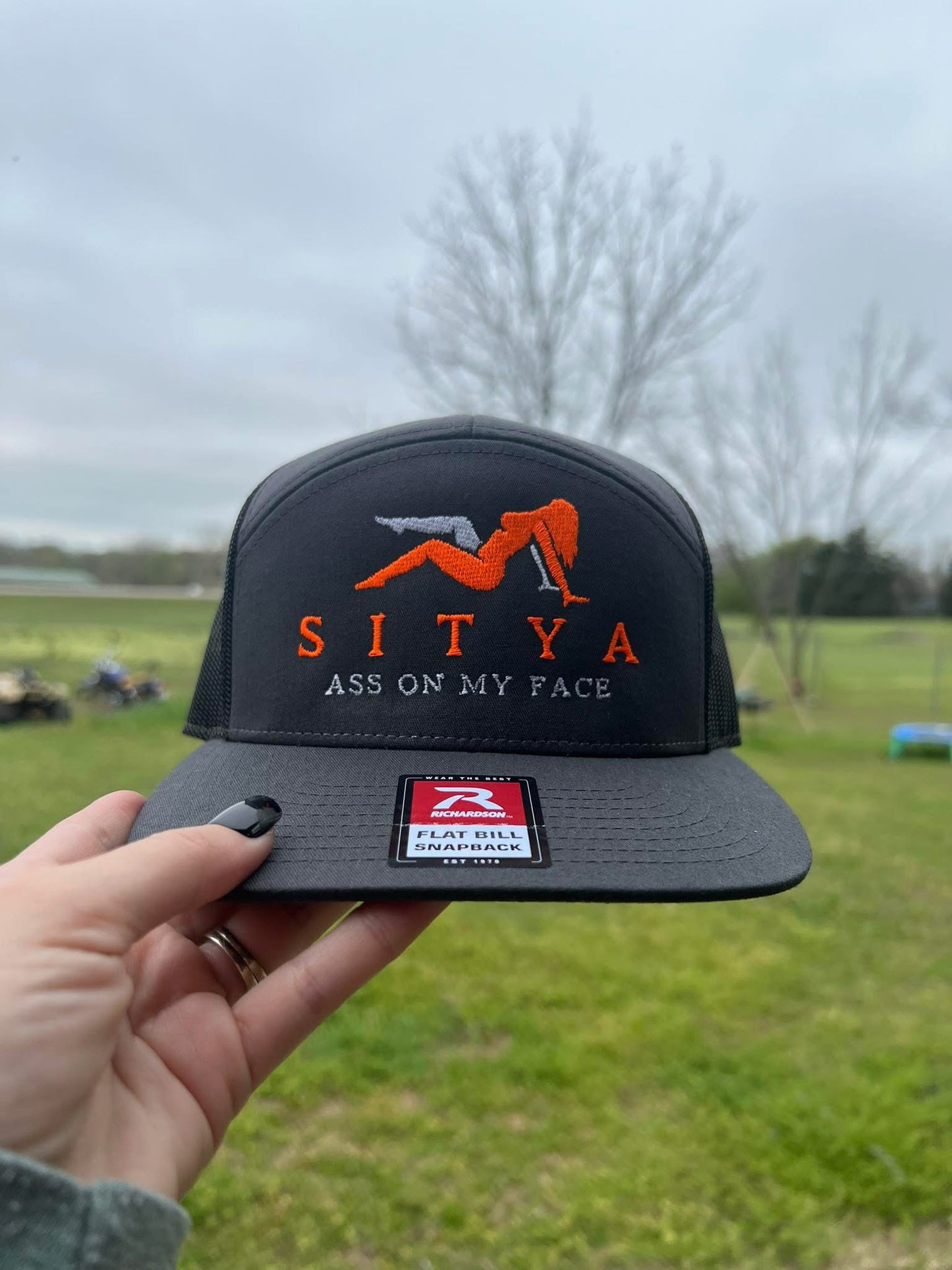 Gray & Orange SITYA Embroidered Hat