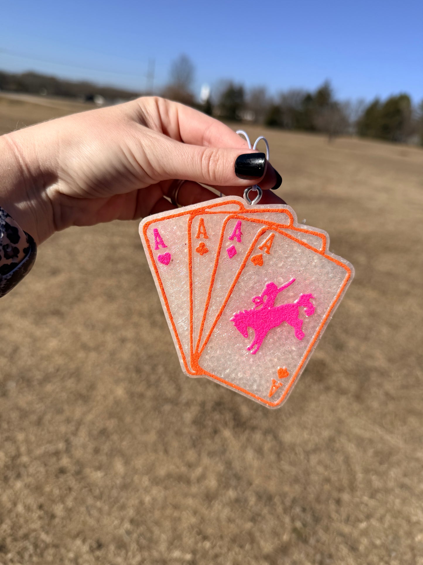 Deck of Cards Freshie - Orange and Pink