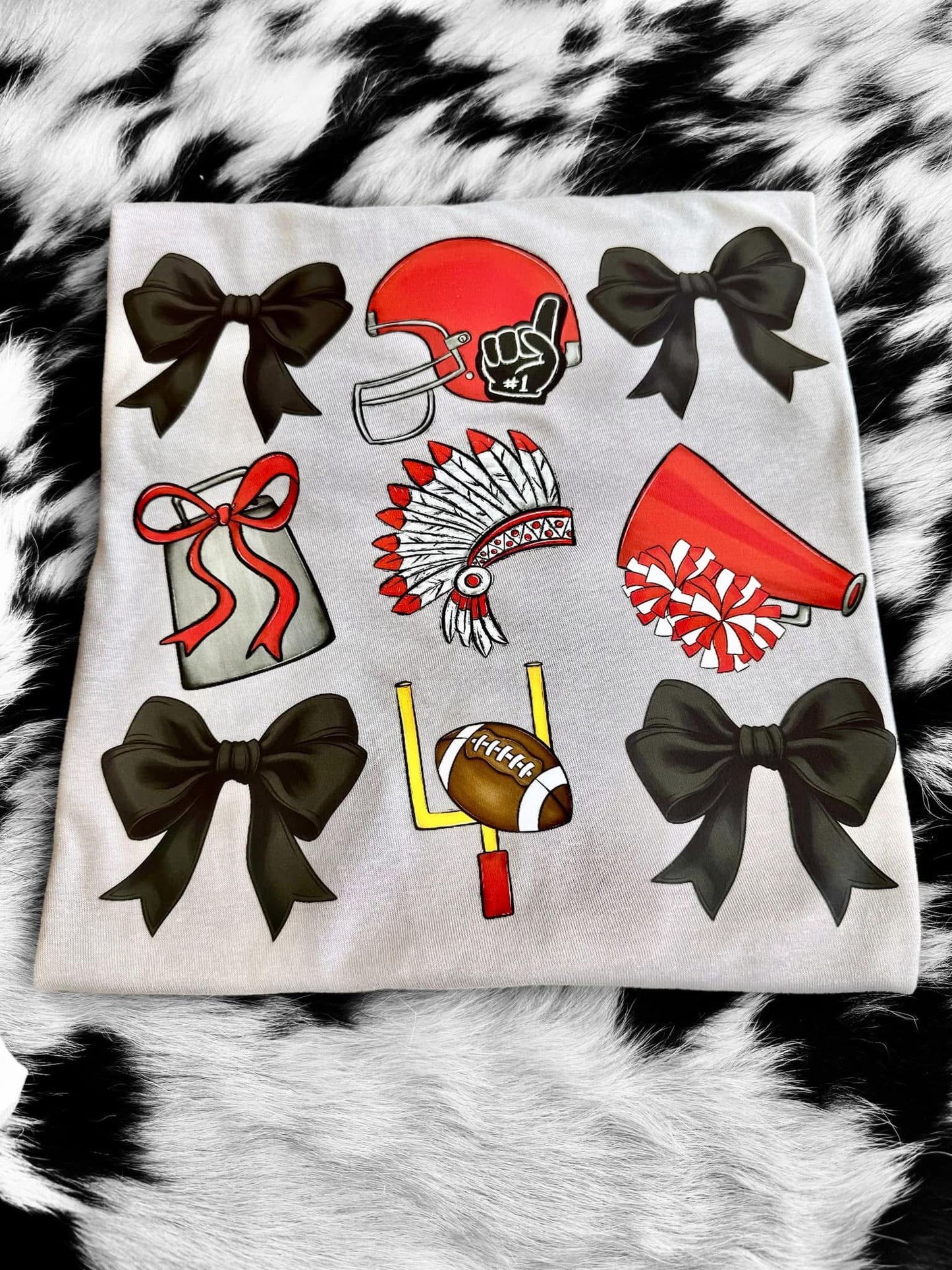 Red & Black Football Tee