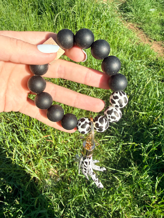 Black Cow Keychain