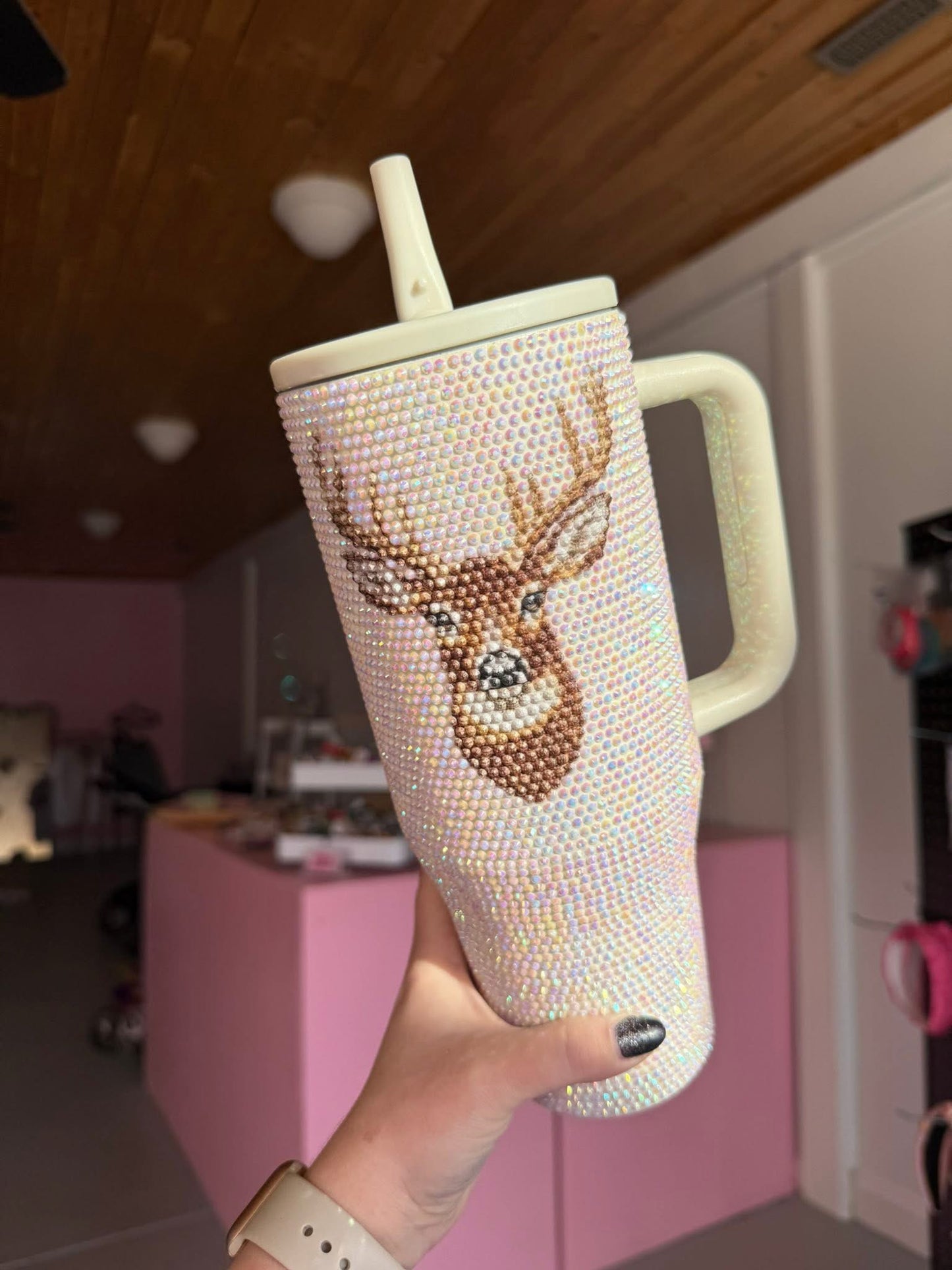 Rhinestone 40oz Tumbler - Buck