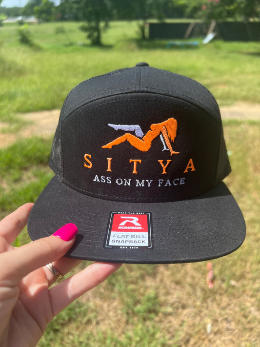 Black & Orange SITYA Embroidered Hat