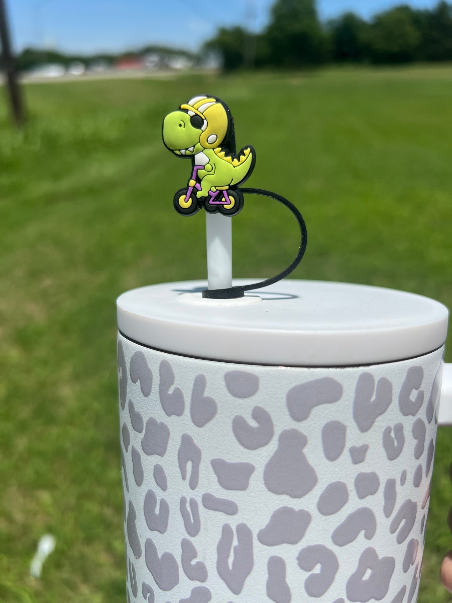 Straw Topper - Green Dino