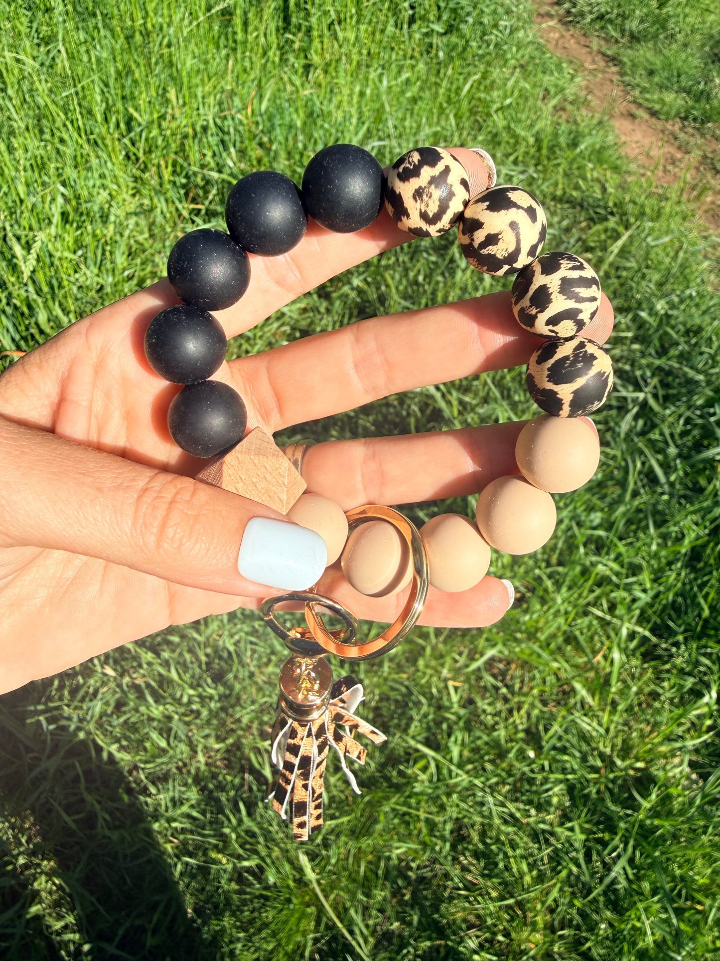Black and Tan Leopard Keychains