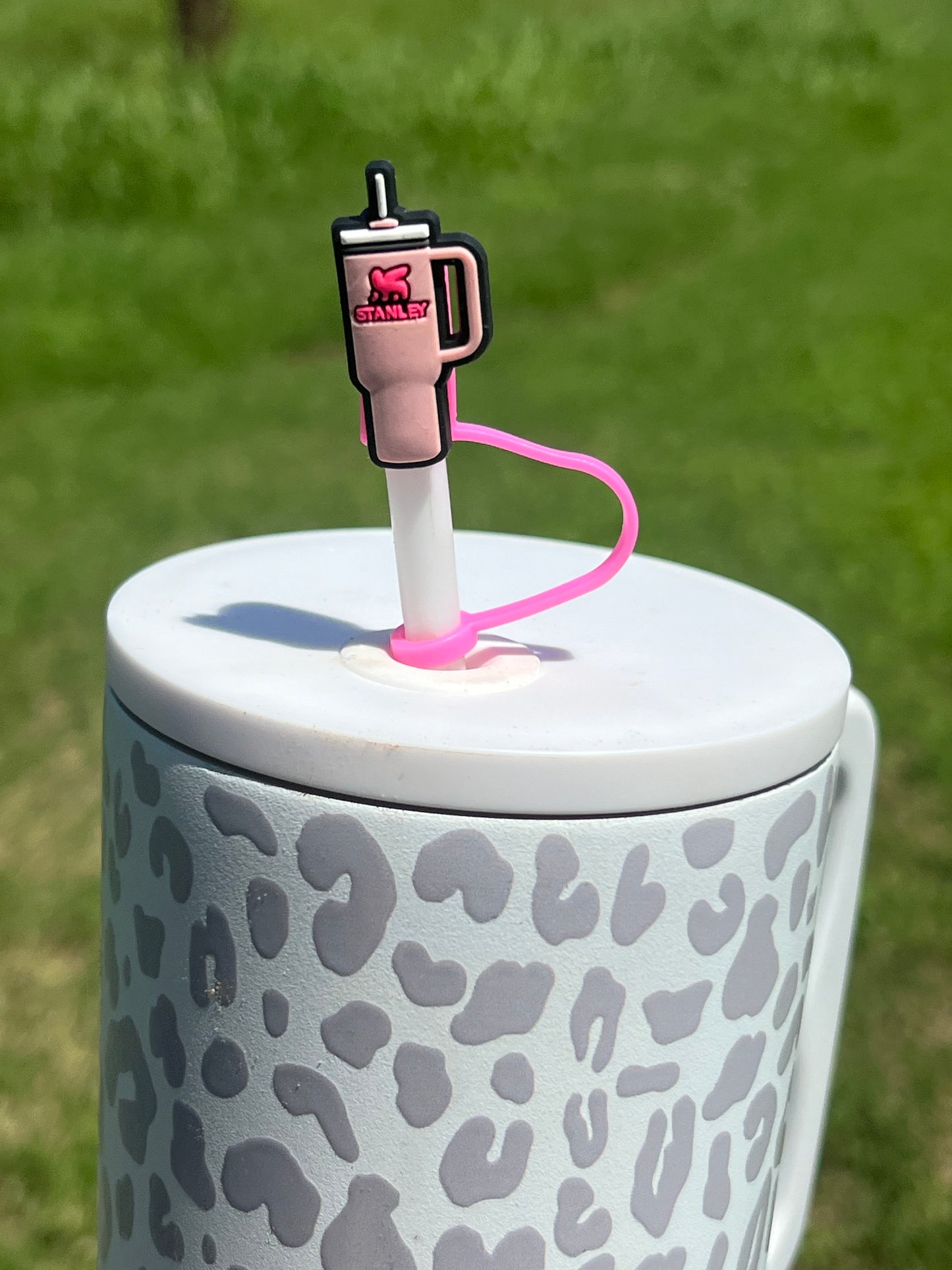 Straw Topper - Pink with Pink Logo