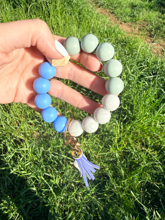 Blue and Gray Keychain