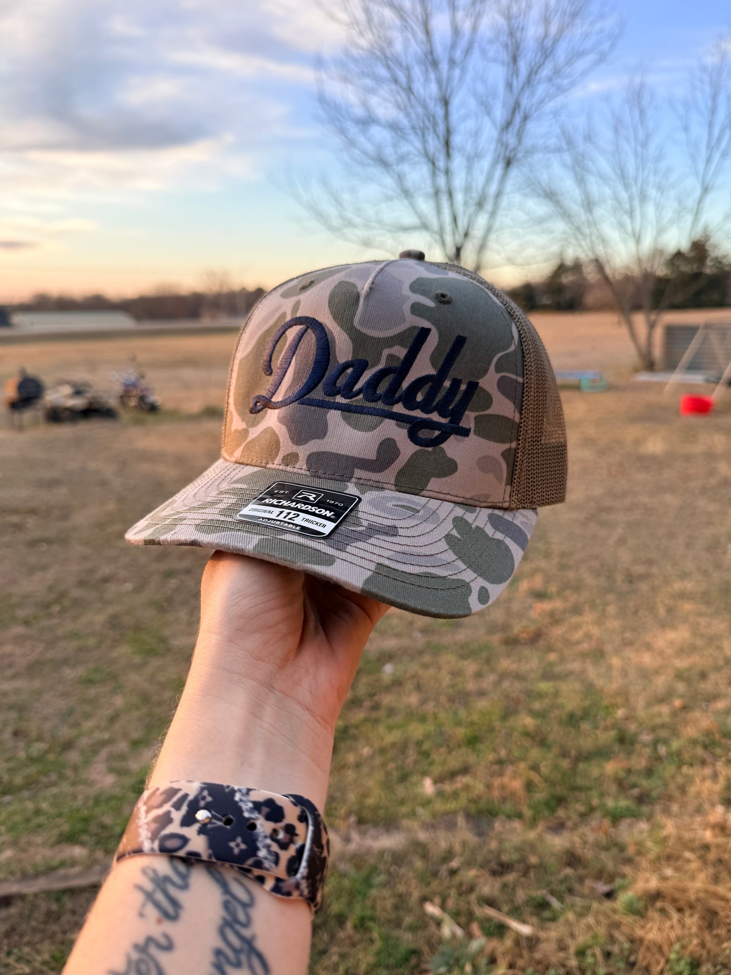 Daddy Embroidered Hat - camo