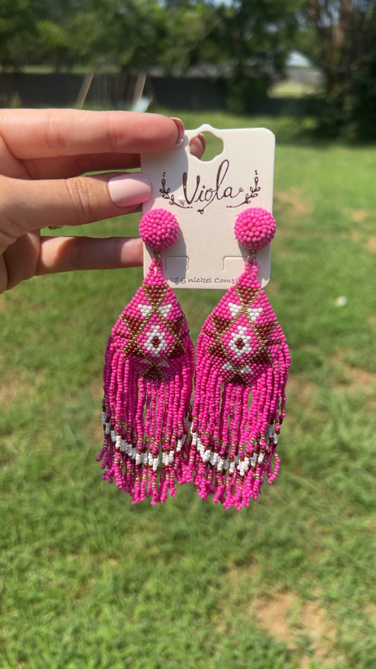 Pink Dangle Earrings