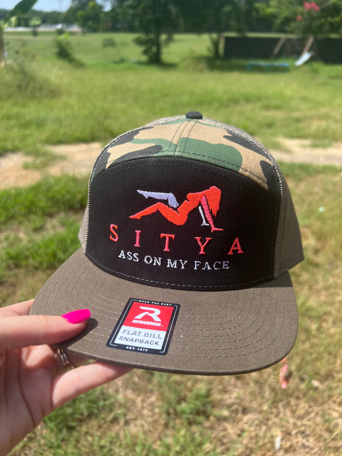 Camo & Hot Pink SITYA Embroidered Hat