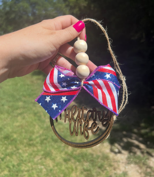 Military Wife Car Charm