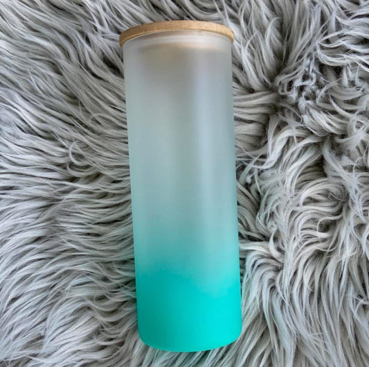 25oz Glass Tumblers with Bamboo Lid