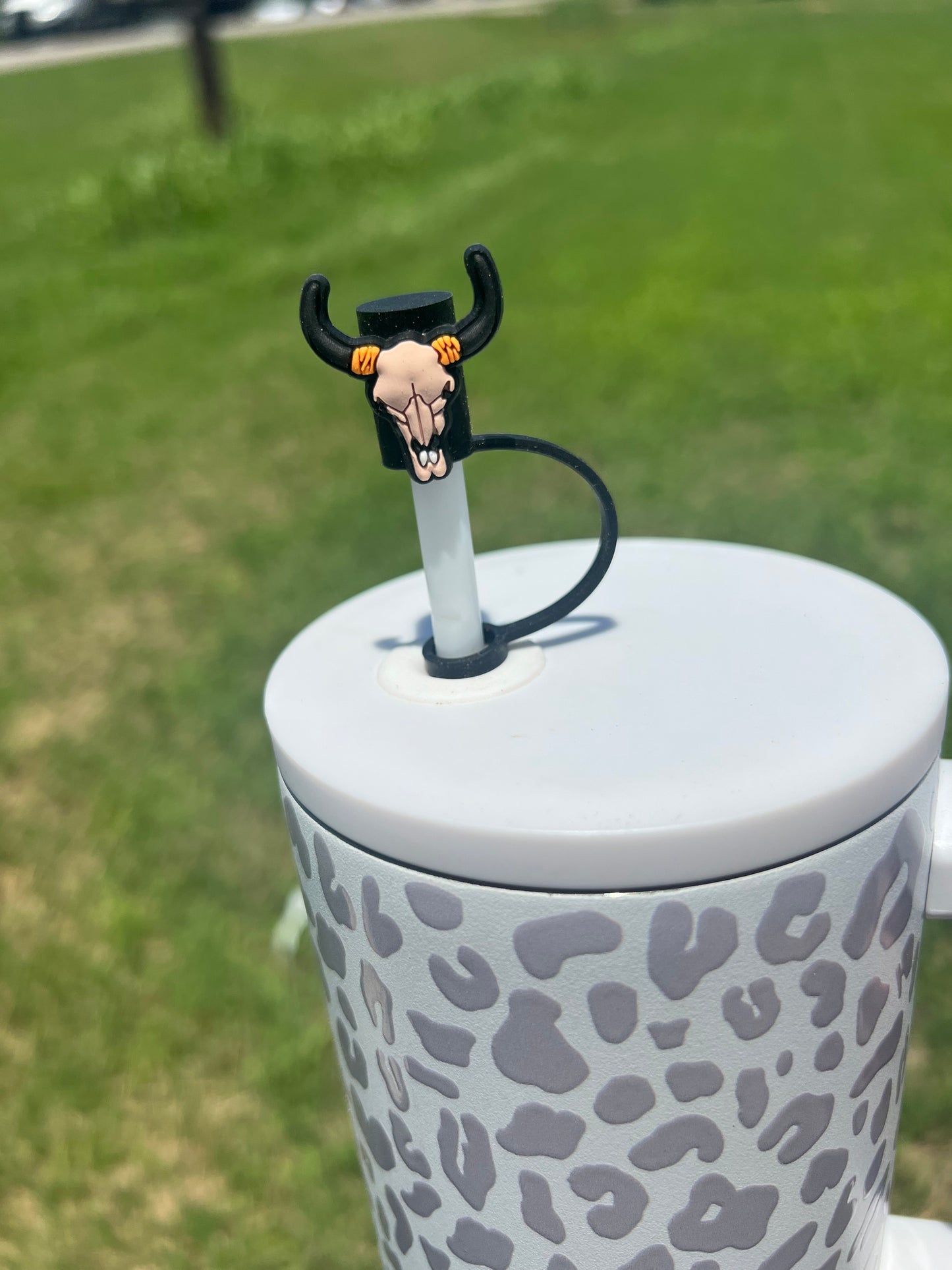 Straw Topper - Bull Skull
