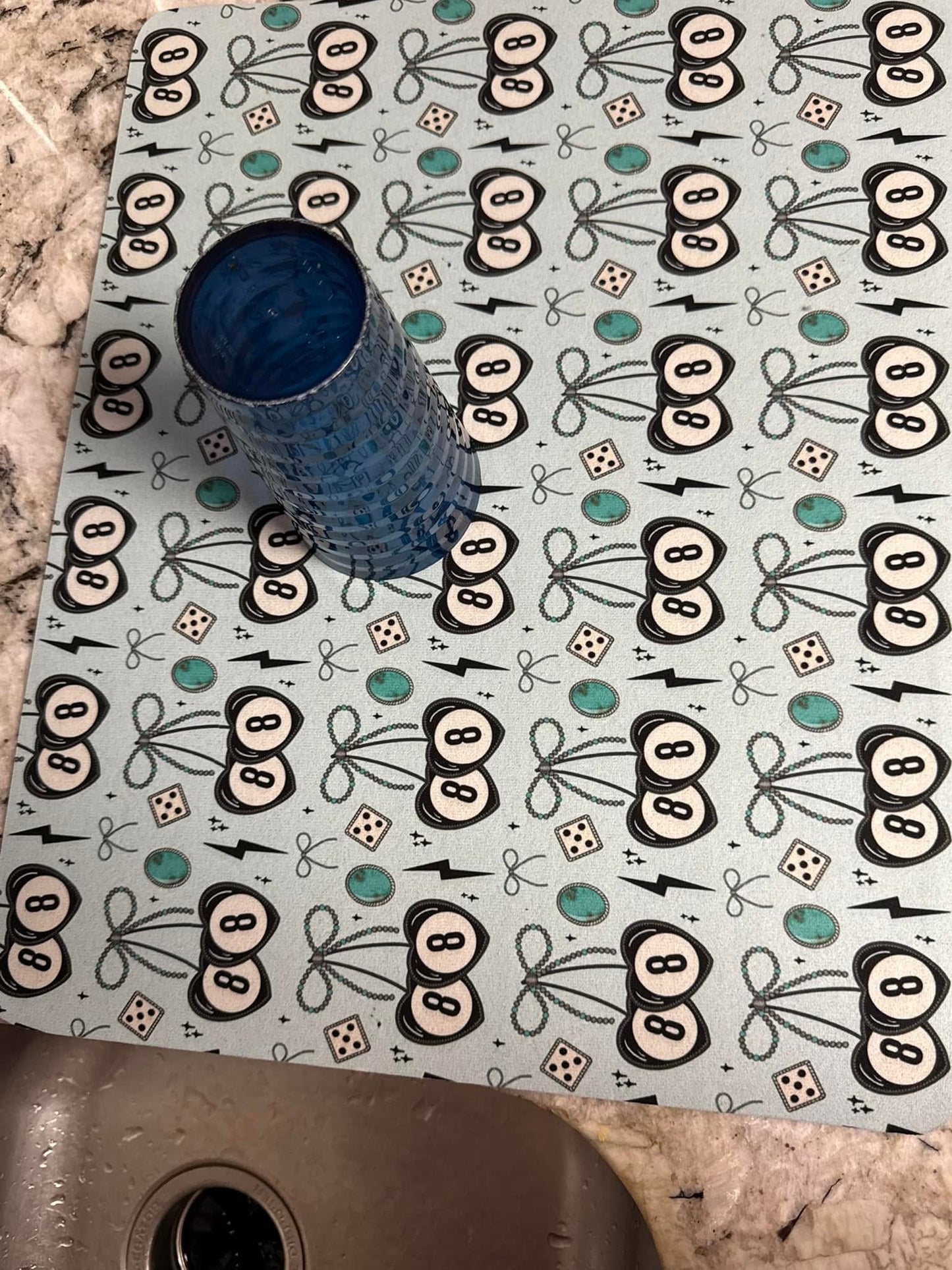 Dish Mat - 8 Ball