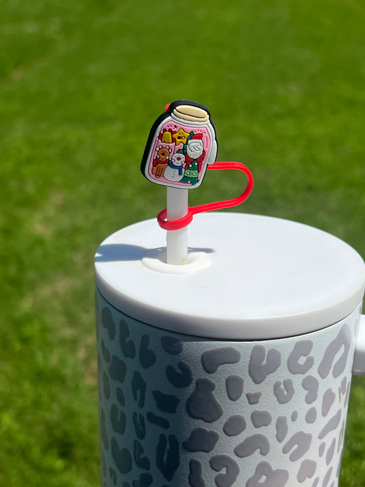 Straw Topper - Christmas Cookie Jar