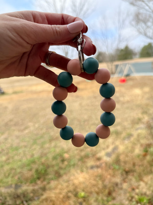 Peach and Blue Keychain