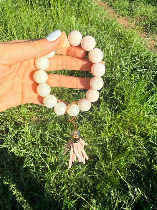 Pink with Marble Keychain