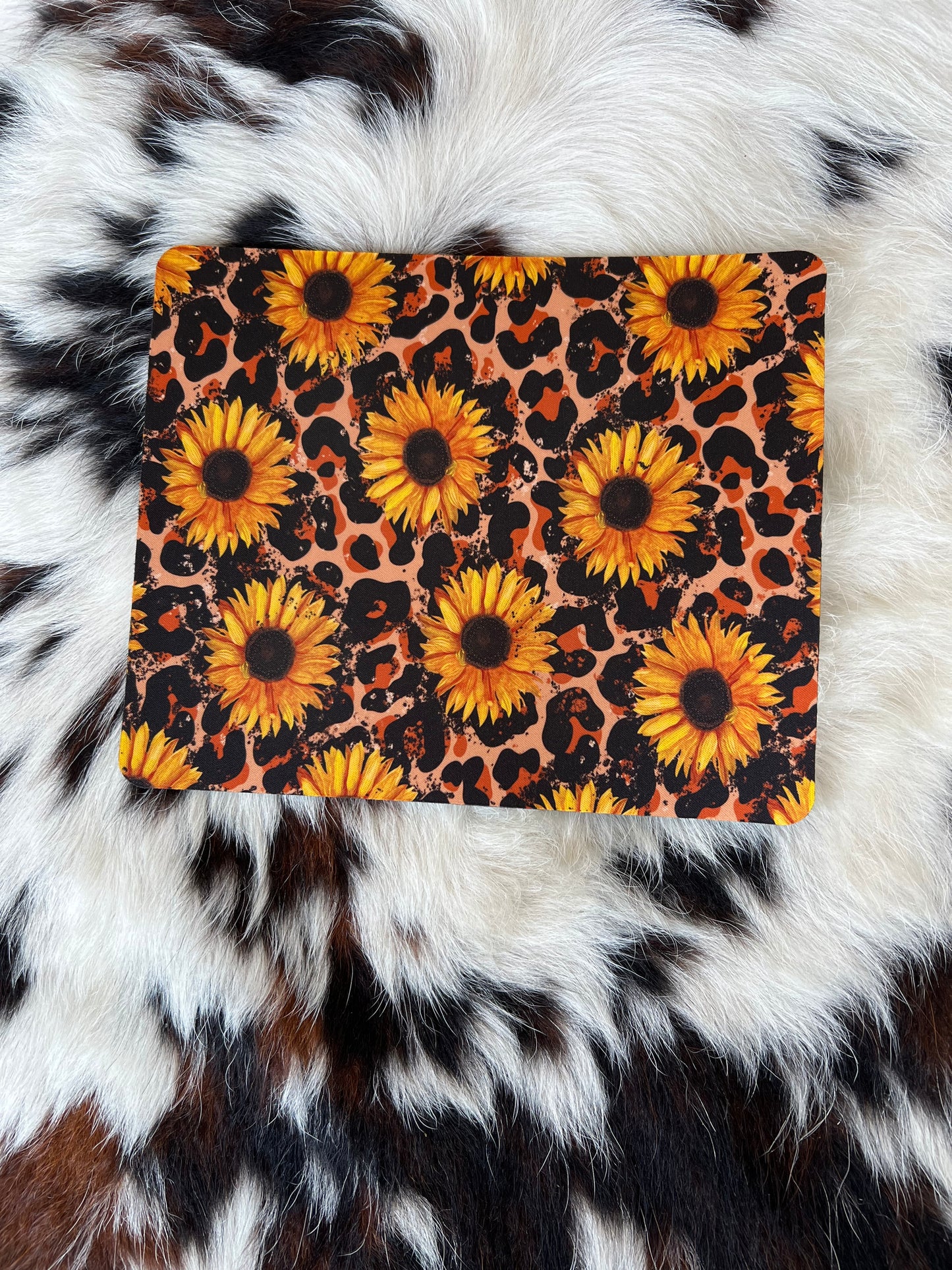 Leopard and Sunflower Mousepad