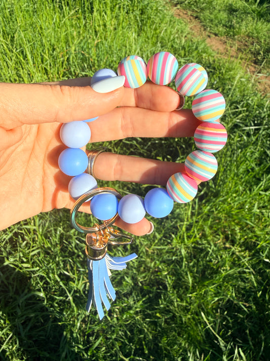 Blue with Stripes Keychain