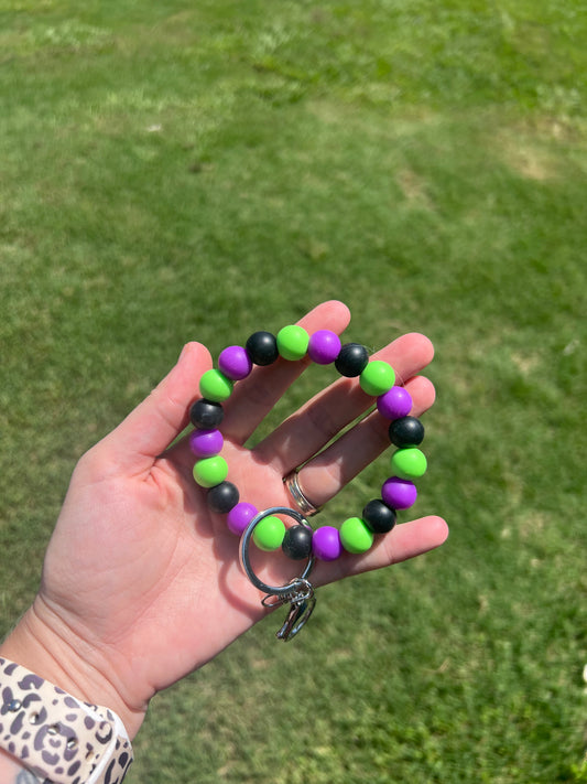Purple, Green, and Black Keychain