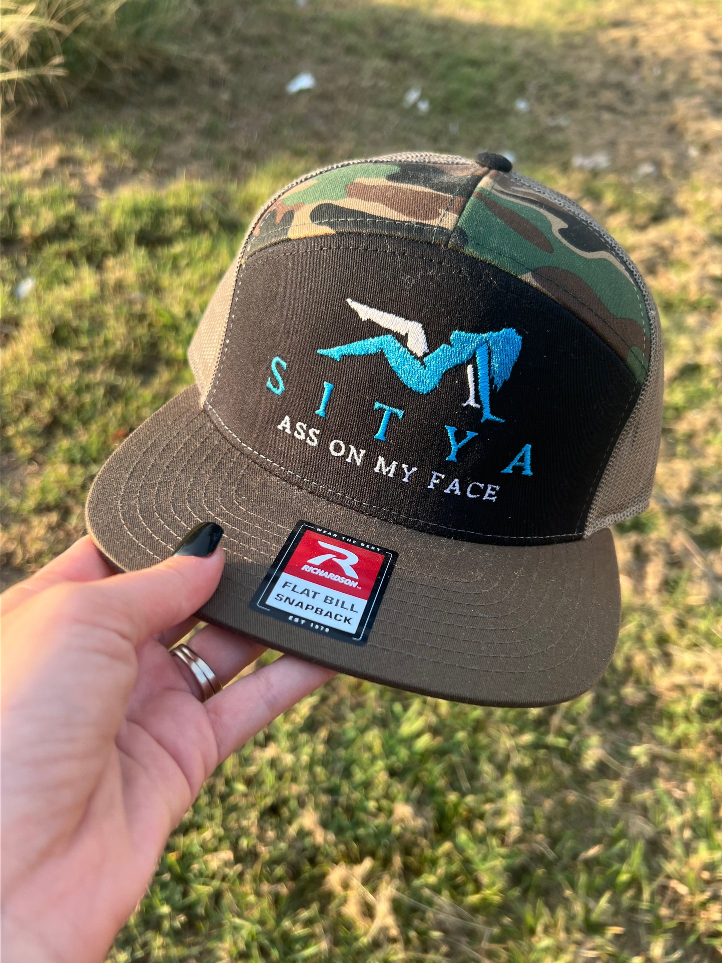 Camo & Blue SITYA Embroidered Hat