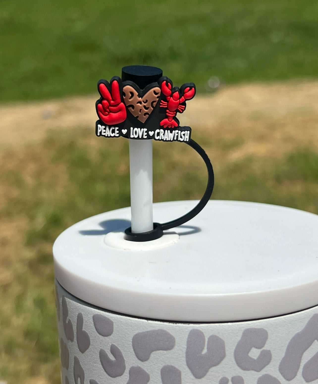 Straw Topper - Peace, Love, Crawfish