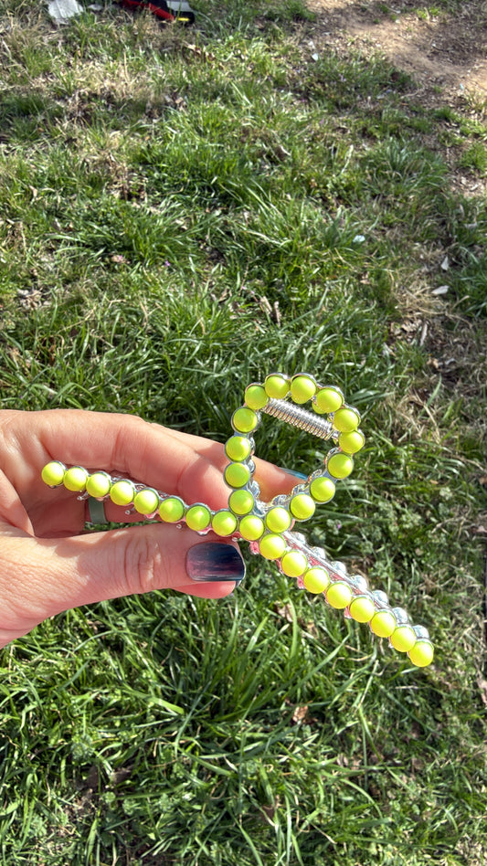 Yellow Metal Claw Clip