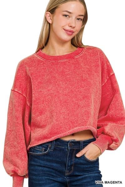 Basic Oversized Crop Sweatshirt