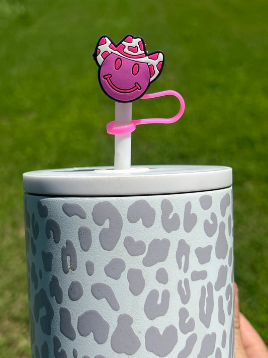 Straw Topper - Cowgirl Happy Face