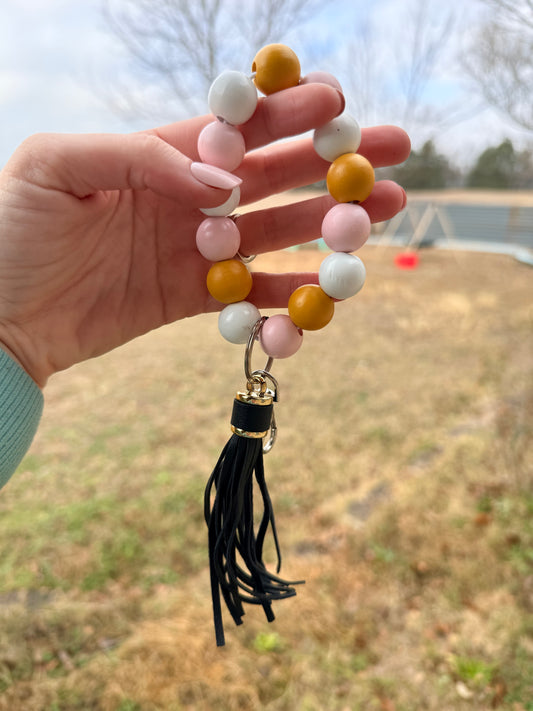 Light Pink, White, & Orange Keychain