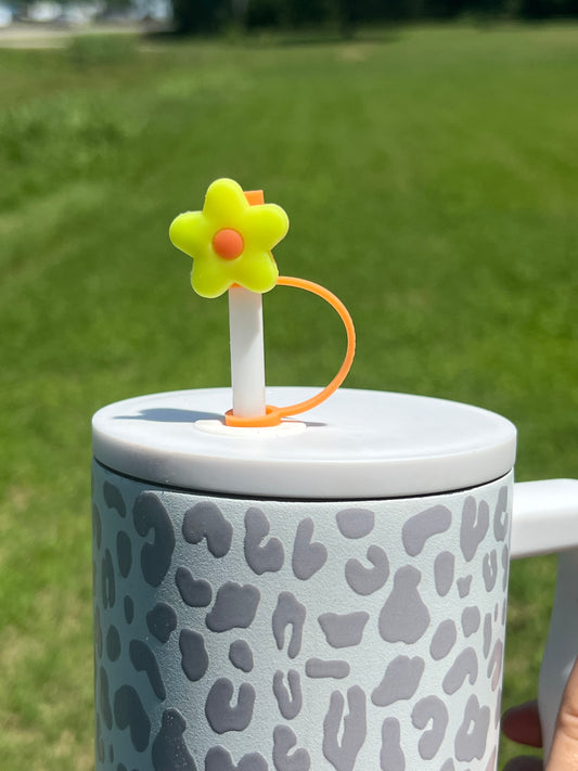 Straw Topper - Yellow Flower