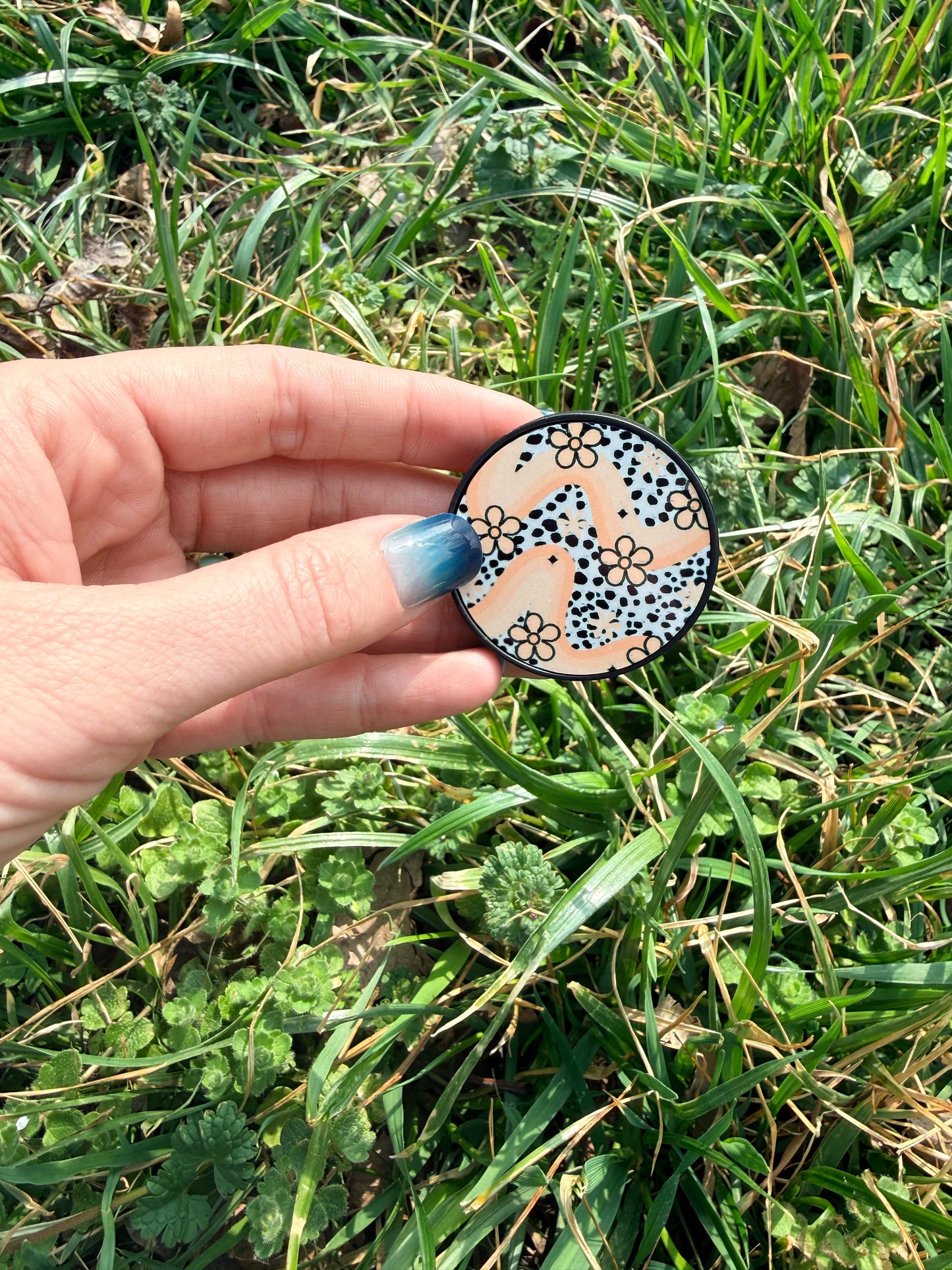 Phone Grip - Polka Dot and Daisies