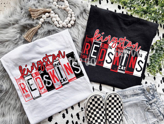 License Plate Kingston Redskins Tee