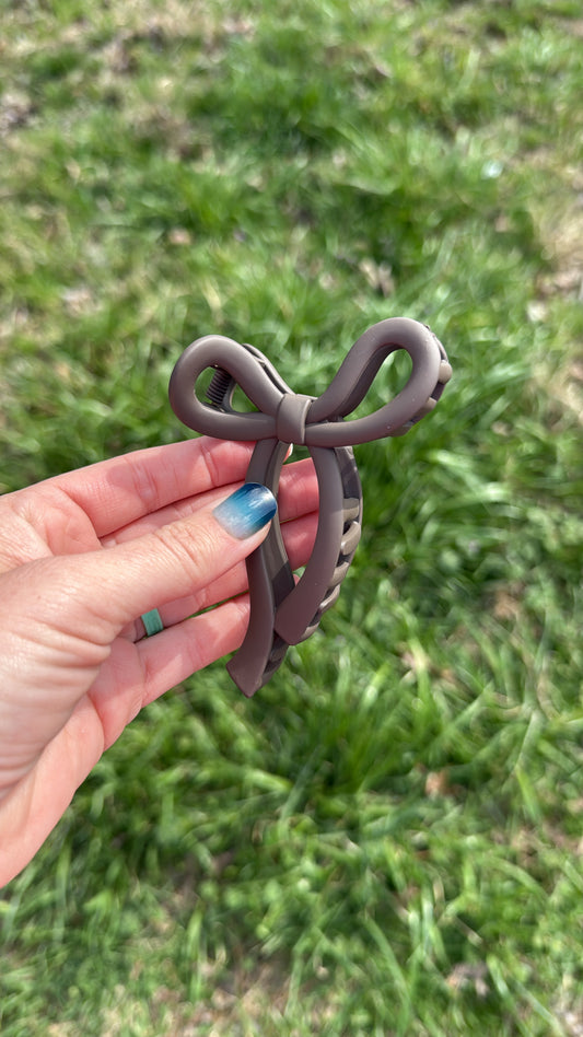 Brown Bow Claw Clips