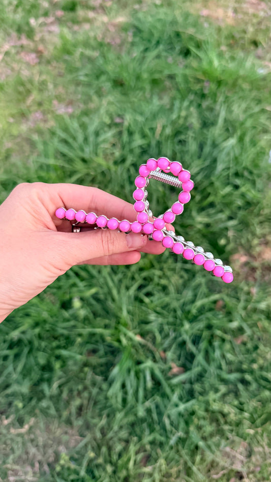 Pink Metal Claw Clip