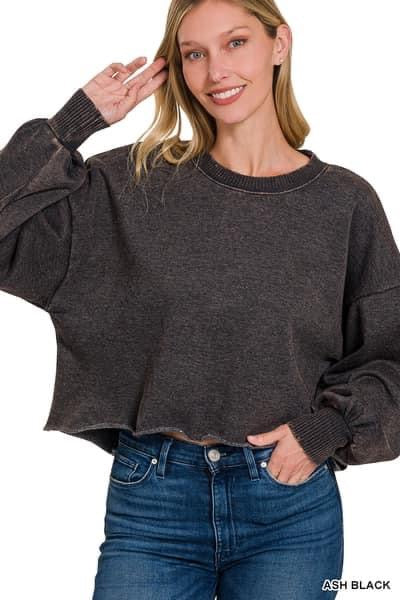 Basic Oversized Crop Sweatshirt