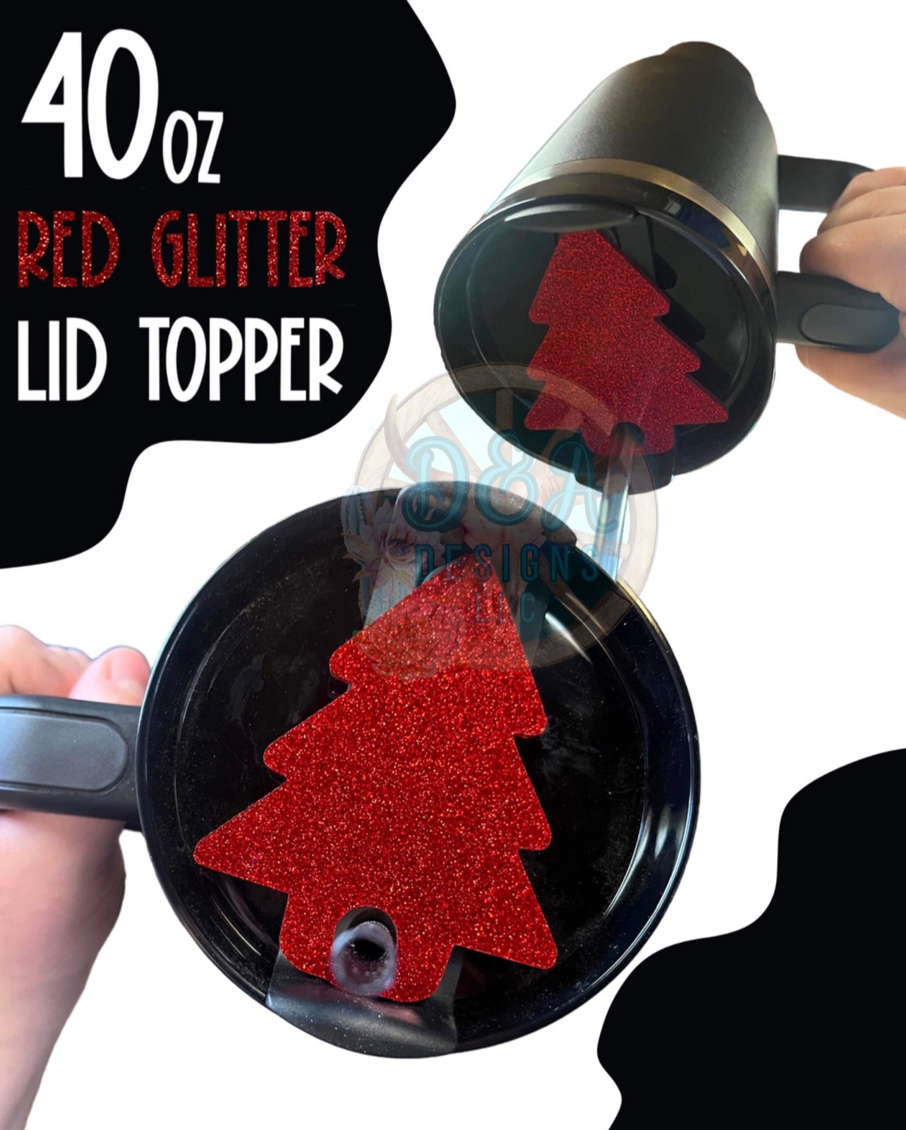 Christmas Tree 40oz Lid Topper