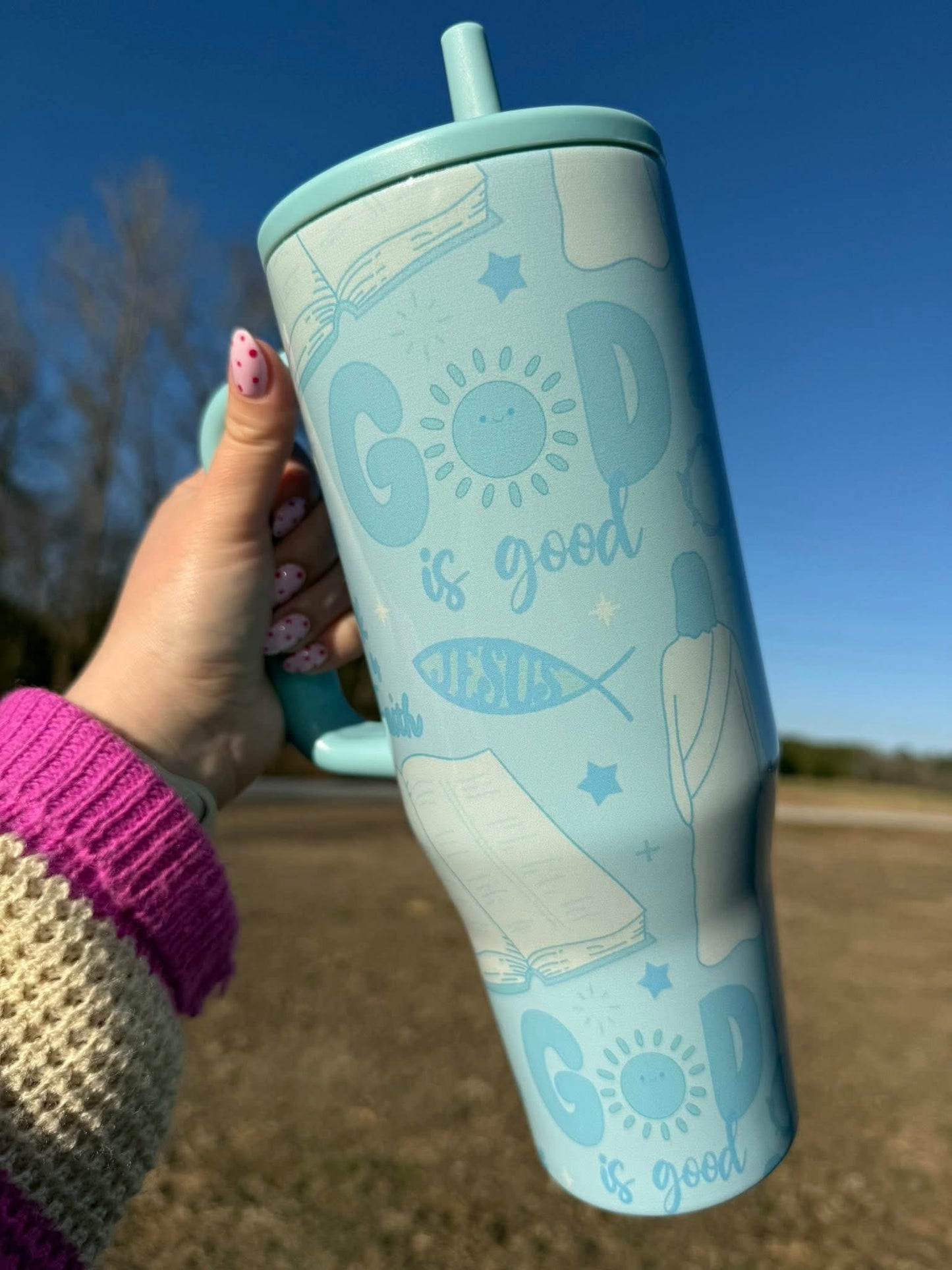 God Is Good 40oz Tumbler - Blue
