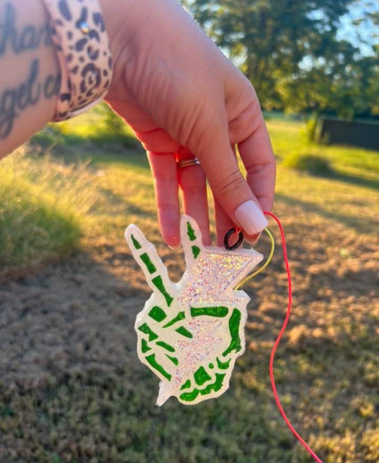 Green Lightening Bolt Skellie Freshie