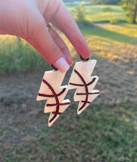 Red Baseball Lightening Bolt Vent Clips Freshie