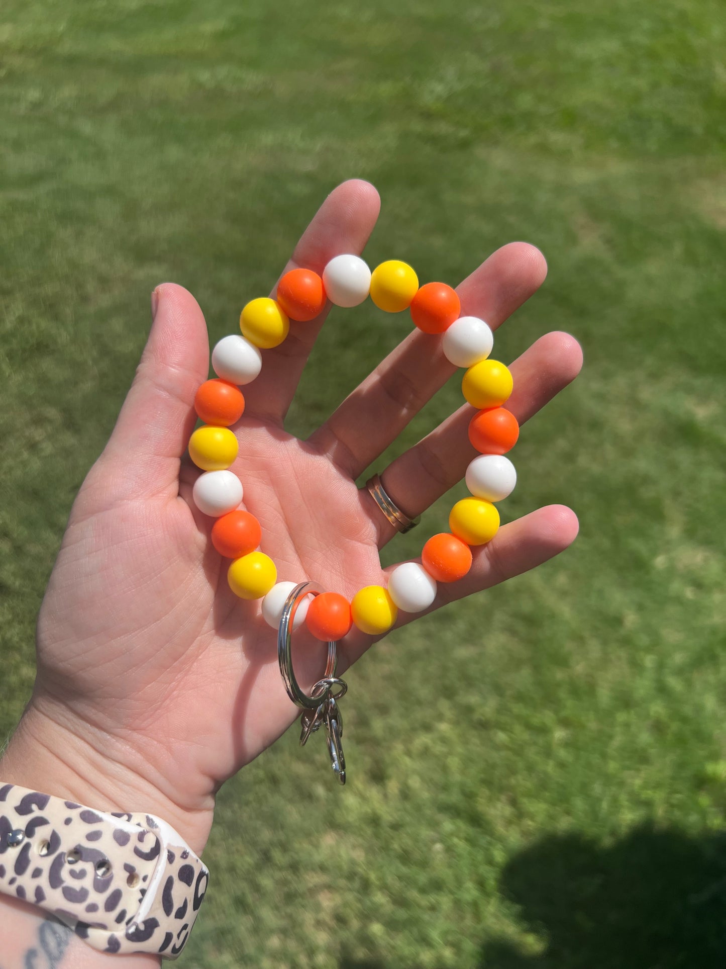 Orange, White, and Yellow Keychain