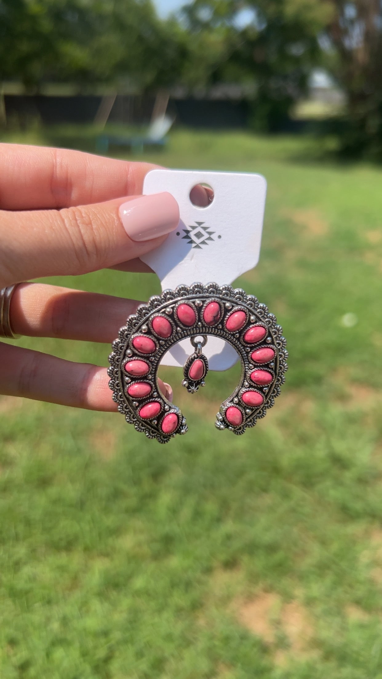 Pink Stone Squash Ring